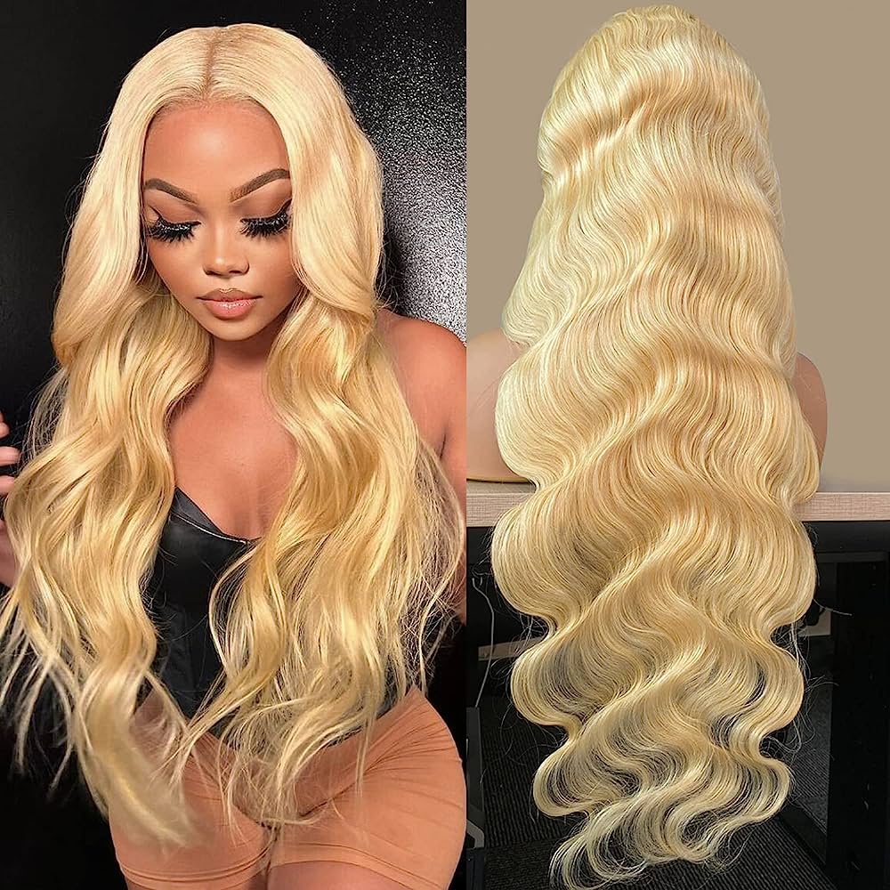 AngelBella Queen Doner Virgin Hair 13X4 HD Lace Frontal Wigs 613 Body Wave Raw Cuticle Aligned Human Hair Wigs