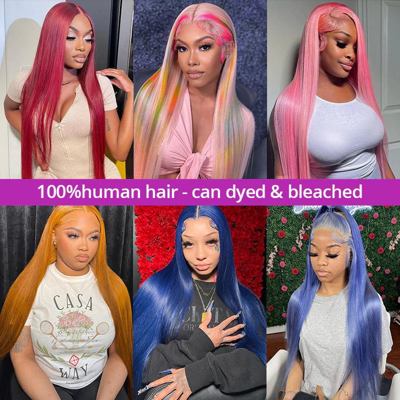 13x4 HD Lace Frontal Wigs Silky Straight Human Hair Wigs – Queen