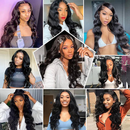 AngelBella Queen Doner Virgin Hair 13X4 HD Lace Frontal Wigs Body Wave Raw Cuticle Aligned Human Hair Wigs