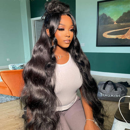 AngelBella Queen Doner Virgin Hair 13X4 HD Lace Frontal Wigs Body Wave Raw Cuticle Aligned Human Hair Wigs