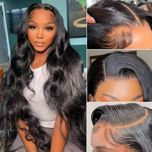AngelBella Queen Doner Virgin Hair 13X4 HD Lace Frontal Wigs Body Wave Raw Cuticle Aligned Human Hair Wigs