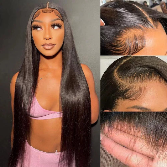 AngelBella Queen Doner Virgin Hair 13X4 HD Lace Frontal Wigs Straight Raw Cuticle Aligned Human Hair Wigs