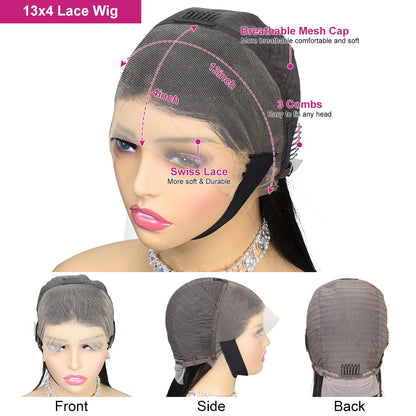 AngelBella DD Diamond Hair 13X4 Transparent Lace Frontal Body Wave Human Hair Wigs