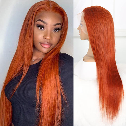 AngelBella DD Diamond Hair 13X4 Transparent Lace Frontal 530# Straight Human Hair Wigs