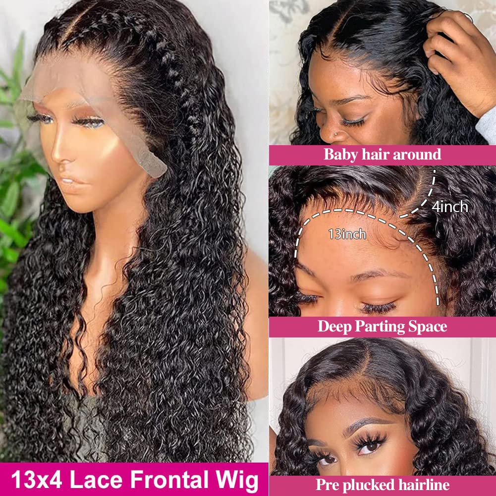 AngelBella DD Diamond Hair 13X4 Transparent Lace Frontal Deep Wave Human Hair Wigs