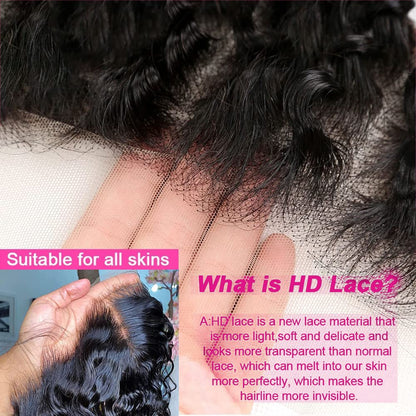 AngelBella DD Diamond Hair 13X4 HD Lace Frontal Water Wave Human Hair Wigs